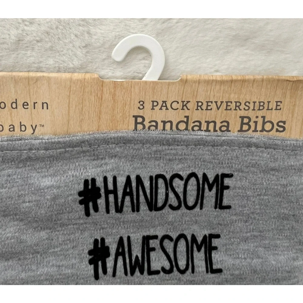 Modern Baby Bandana Bibs 3 Pack Cotton Drool Bib Set Infant Reversible